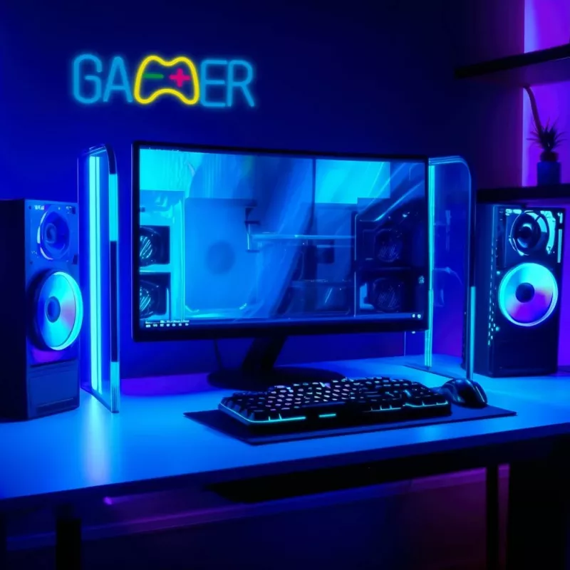 Manta SNL62MT GAMER luz de néon LED, USB, 5 W, multicolor