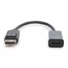 Adaptador DIGITUS, ficha DisplayPort - conector fêmea HDMI A, DisplayPort Standard 1.1a, certificado UL20276, AWG28 (DB-340400-001-S)