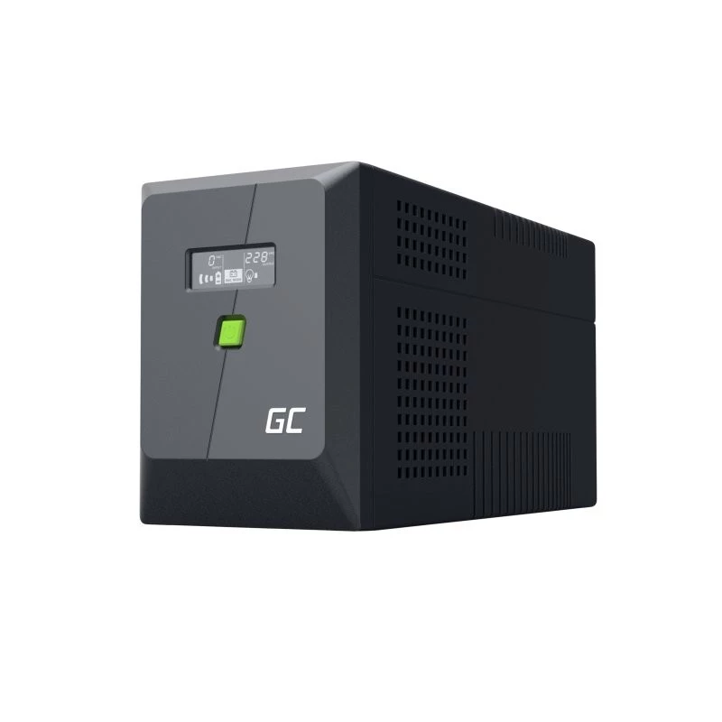 UPS line-interactive Green Cell 1,5 kVA / 1050 W, 5 saídas AC, onda sinusoidal pura, AVR, USB, torre, preto