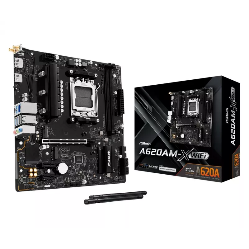 Placa-mãe ASRock A620AM-X WiFi AMD A620 AM5 Micro-ATX
