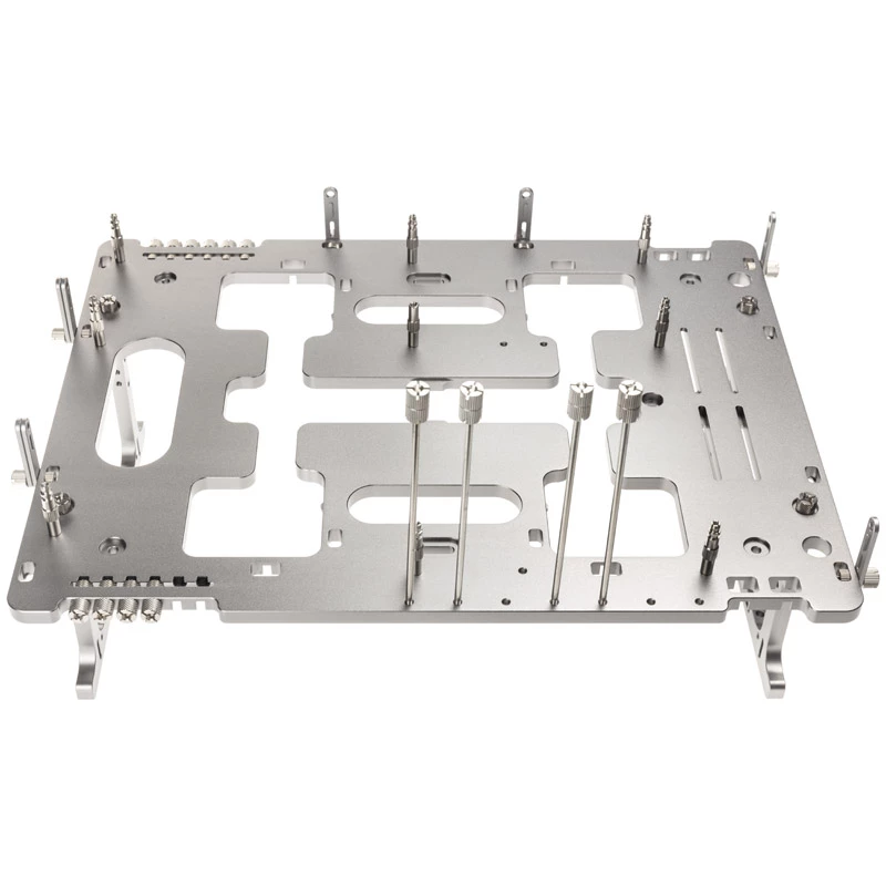 Mesa de estrutura aberta Streacom BC1 V2 prateada — suporte ATX, plataforma de teste e montagem