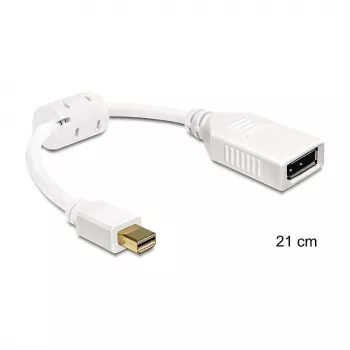 Cabo DisplayPort DeLOCK 65427 Mini DisplayPort 0,21 m branco