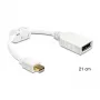 Cabo DisplayPort DeLOCK 65427 Mini DisplayPort 0,21 m branco