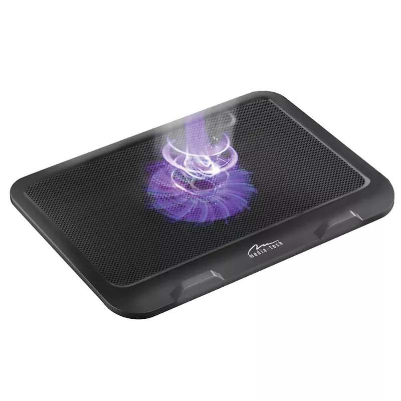 Base de arrefecimento MEDIA-TECH MT2660 – arrefecedor de portátil alimentado por USB, 1 ventoinha 13,5 cm, 20 CFM, 1000 rpm, 330×250×40 mm, 327 g, retroiluminação