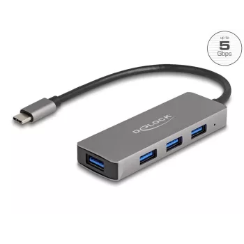 Hub USB DeLOCK 63173 Type-C 5000 Mbit/s preto