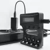 Carregador de pilhas QOLTEC 50654 para pilhas Ni‑MH R03 (AAA) e R6 (AA), 1800 mA