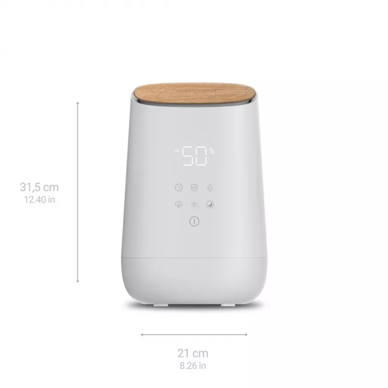 Humidificador ultrassónico Medisana AH 680, 2,6 L, branco, madeira, 24 W