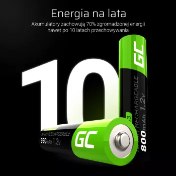 Bateria recarregável Green Cell GR03 AAA NiMH 1,2 V 950 mAh – pack de 4, blister