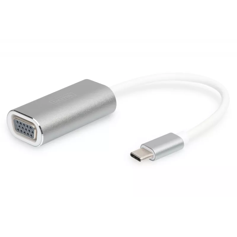 Adaptador VGA DIGITUS DA-70837 1080p FHD para USB 3.0 Type-C, alumínio