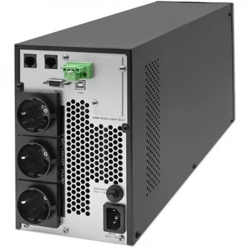 Qoltec 52281 UPS (fonte de alimentação ininterrupta) dupla conversão (Online) 2 kVA 2000 W 3 saídas AC