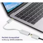 Cabo adaptador DisplayPort para HDMI Helos 4K prateado — DisplayPort (macho) para HDMI (fêmea)