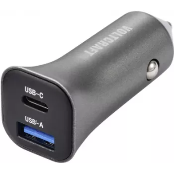 Carregador USB VOLTCRAFT CPS-38W/2 VC-RA381 VC-13990870 para automóvel corrente de saída (máx.) 3 A 2 x USB-A, conector fêmea USB-C® (VC-13990870)