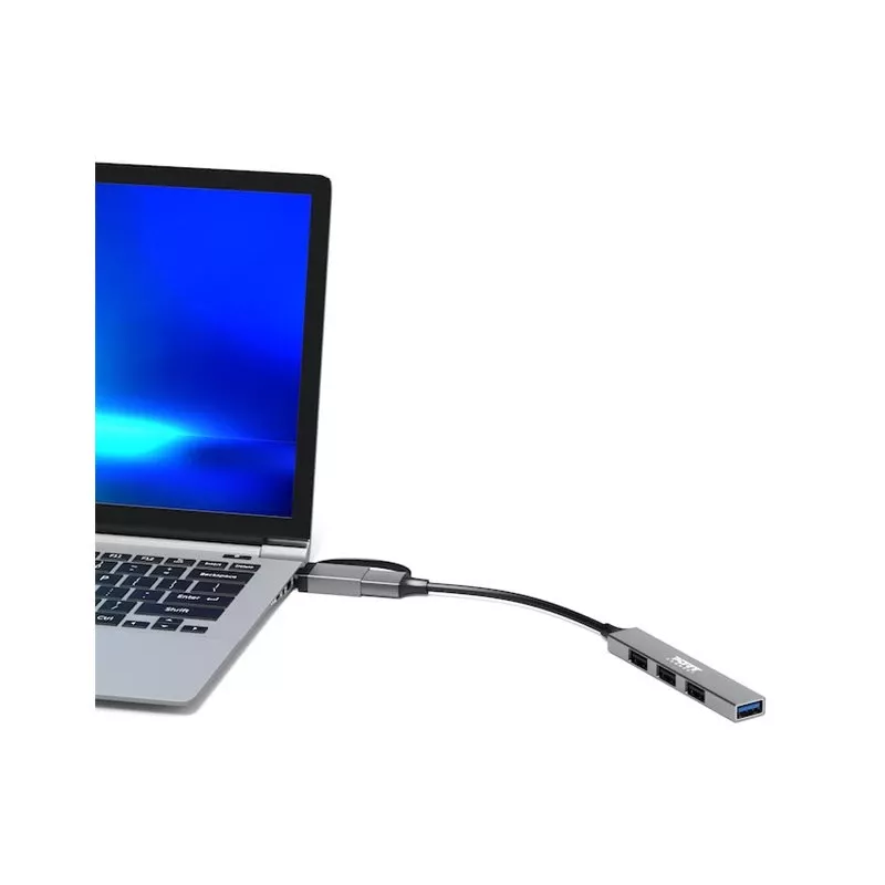 PORT CONNECT | HUB USB-C/USB-A 4 portas USB-A 3.0 5Gbps | 900160