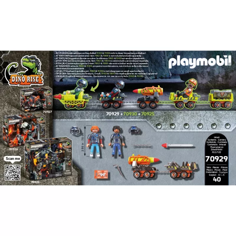 Conjunto de brinquedo de ação/aventura Playmobil Dinos 70929 multicolor idade 5-10