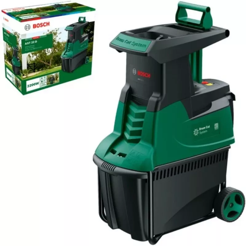 Biotriturador silencioso AXT 22 D, rolo de corte verde/preto, 2.200 Watt