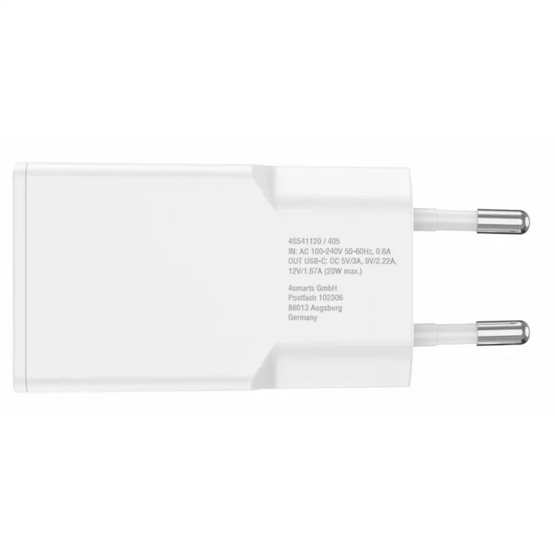 Carregador 4smarts PDPlug slim Smartphone Tablet Branco AC Carregamento rápido