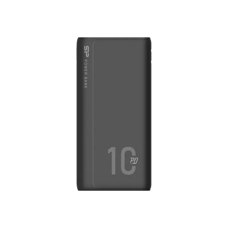 Powerbank Silicon Power QP15 10000 mAh, LiPo, 2x USB-A + 2x USB-C, entrada Micro-USB, preto
