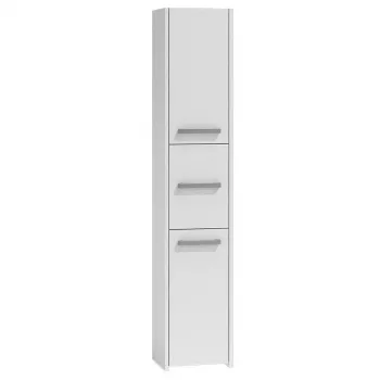 Armário de casa de banho de pé top e shop S33 BIEL – de pé, branco, 6 prateleiras, 300×300×1700 mm