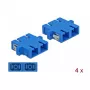 Conector de fibra ótica SC fêmea–fêmea DELOCK 85991, azul, pack de 4