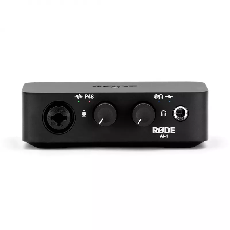 Interface de áudio USB RODE AI-1, pré-amplificador A-A, 24 bits, 96 kHz, preto