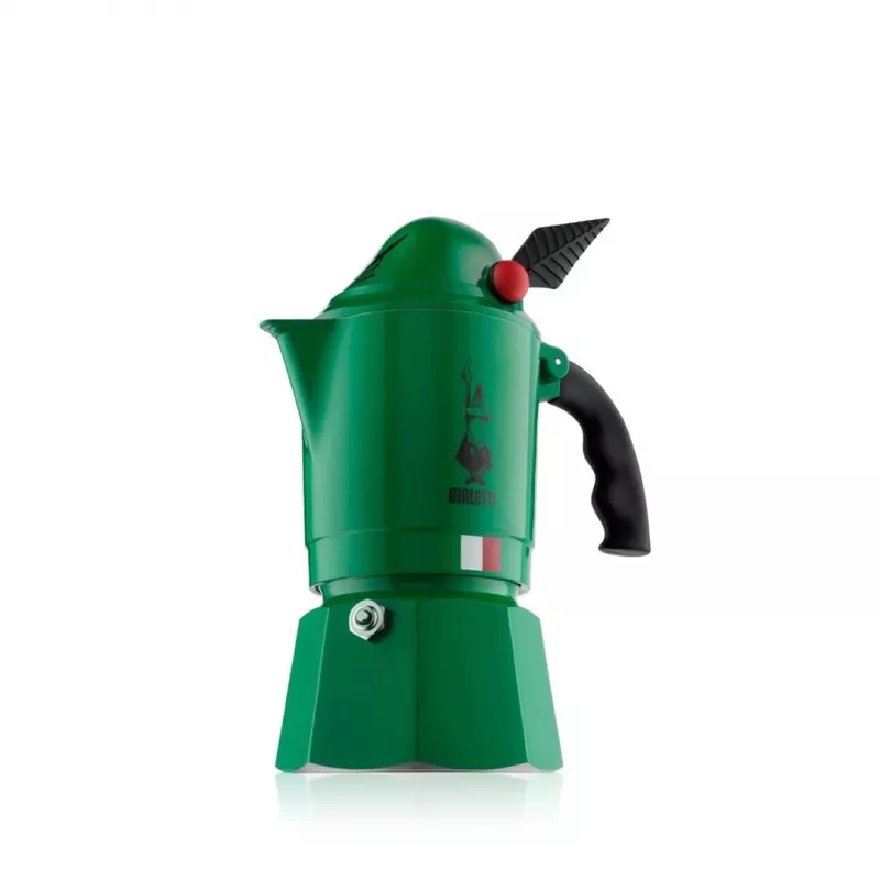 Cafeteira Moka BIALETTI Moka BREAK ALPINA — 3 chávenas, verde, alumínio, cabo de baquelite