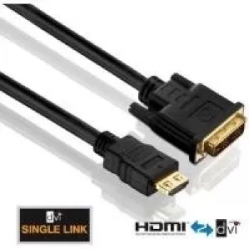 Purelink PureInstall PI3000 - Cabo de vídeo - Single Link - HDMI / DVI - DVI-D (macho) para HDMI (macho) - 2 m - Isolamento triplo - Preto