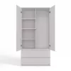 Top E Shop SZAFA MALWA B roupeiro de quarto, 5 prateleiras, 2 portas, branco