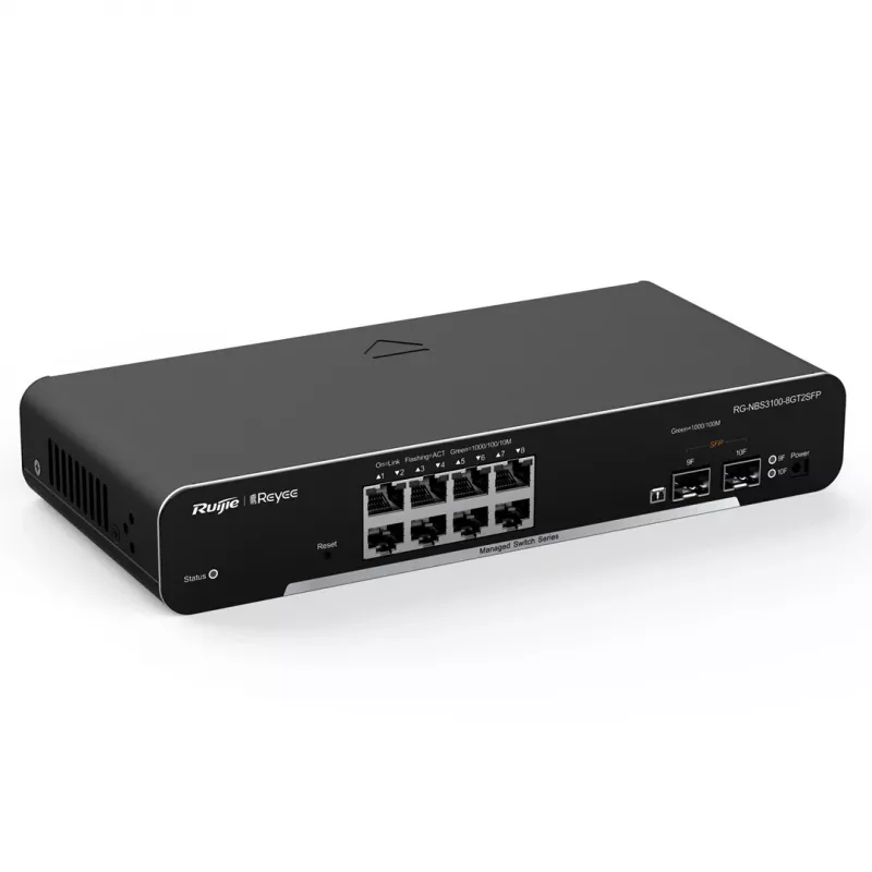 Switch de rede Ruijie Networks RG-NBS3100-8GT2SFP gerido L2 Gigabit Ethernet (10/100/1000) preto