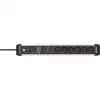 Extensão elétrica Brennenstuhl 1391010600 3m 6 tomadas AC interior preto prata