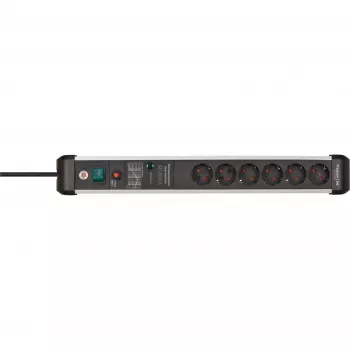 Extensão elétrica Brennenstuhl 1391010600 3m 6 tomadas AC interior preto prata