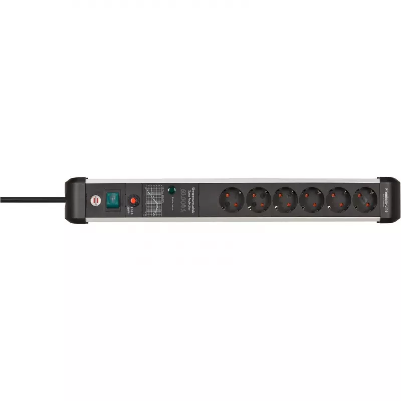 Extensão elétrica Brennenstuhl 1391010600 3m 6 tomadas AC interior preto prata