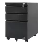 Unidade de gavetas de escritório Maclean MC-850 preto metal 2 gavetas