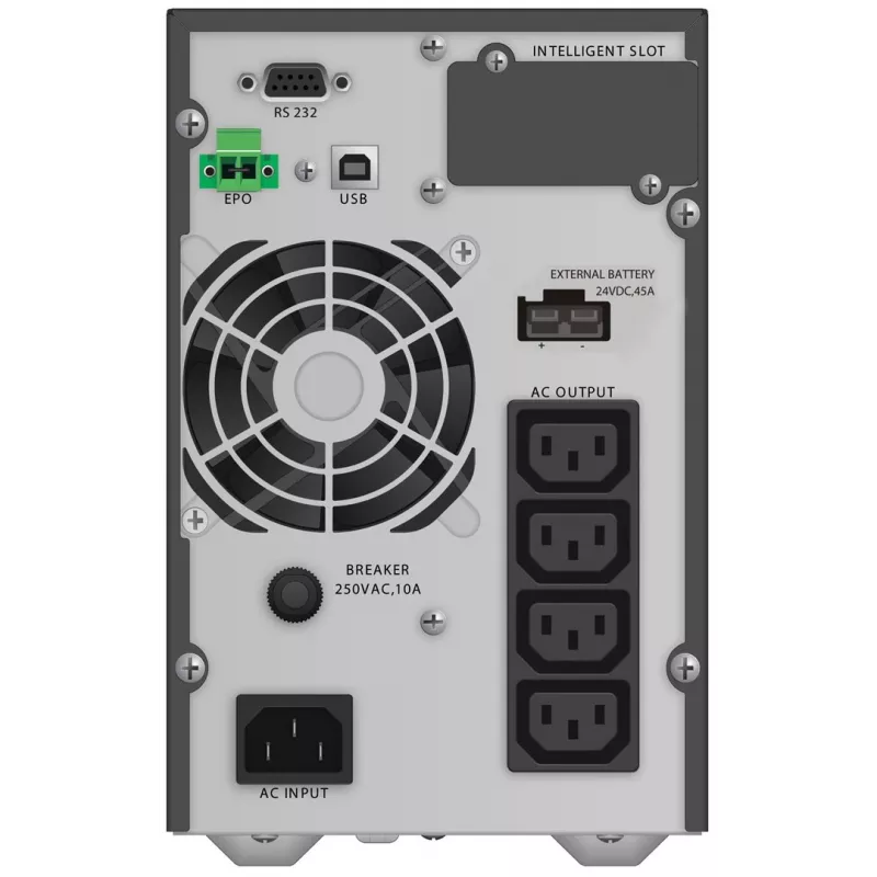 Fonte de alimentação ininterrupta PowerWalker VFI 1000 TGB — 1 kVA (900 W), Online dupla conversão, 4 saídas C13, USB, RS-232, EPO