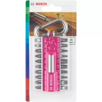 Conjunto de chaves de fendas Bosch 2607002821 — 21 peças: Torx, Phillips, Pozidriv, Hex