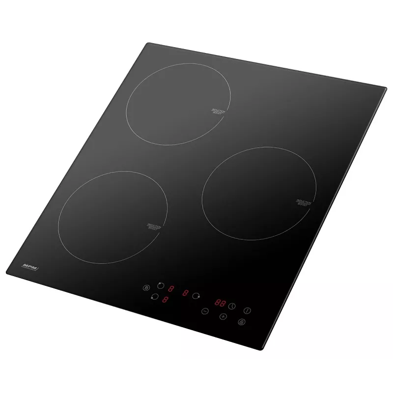 Placa de indução MPM MPM-45-IM-14, encastrar 3 zonas (180 mm) placa vitrocerâmica, 6000 W, controlo tátil