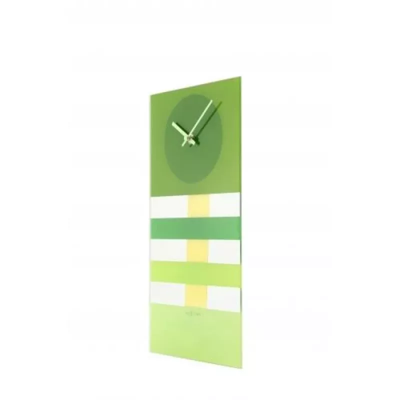 NeXtime Relógio de parede 2855gn Bold Stripes, 19 x 38 cm, parede, verde
