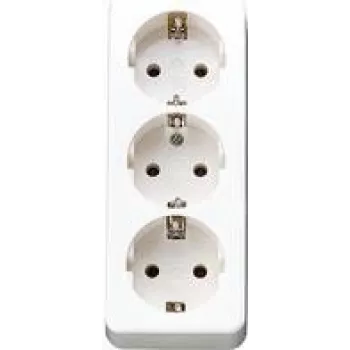Tomada tripla Schuko Jung sem descarga de tração, aws 10 S 23 LA WW (10S23LAWW)