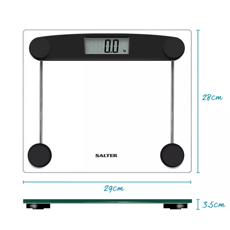 Balança de casa de banho Salter 9208 BK3R balança compacta de vidro eletrónica