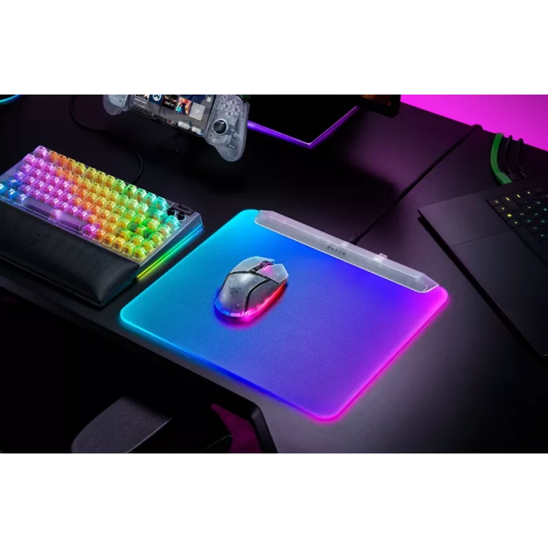 Tapete de rato gaming Razer Firefly V2 Pro White – retroiluminação RGB, alimentação USB, base antiderrapante