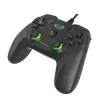 Esperanza EGG110K Vanquisher comando USB com fio para PC/PS3, com vibração, 12 botões, 2 manípulos analógicos, preto/verde