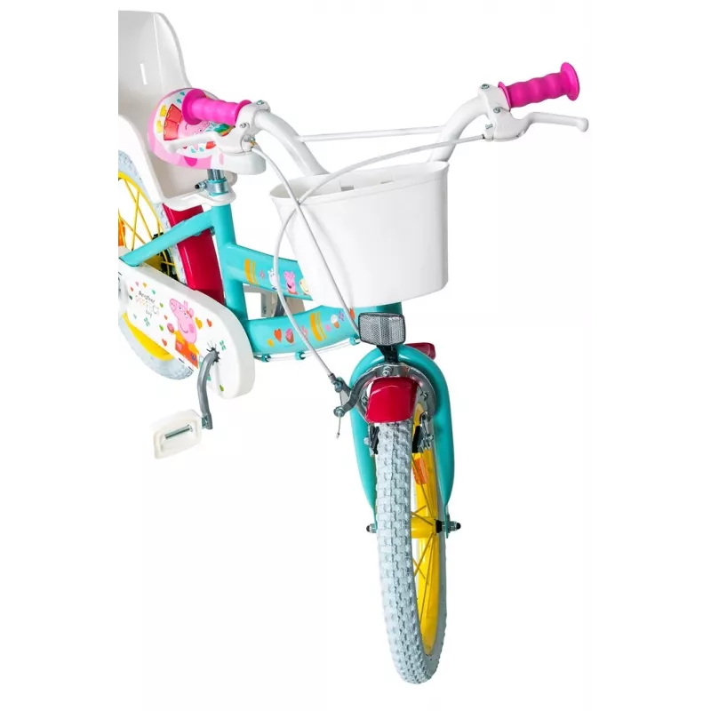Bicicleta infantil Toimsa TOI1698 16 polegadas com gráficos Peppa Pig, adequada para idade 3–6