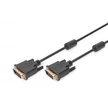 DIGITUS - Cabo DVI - Dual Link - DVI-D (M) - DVI-D (M) - 5,0 m - moldado, parafusos de orelhas - preto (AK-320101-050-S)