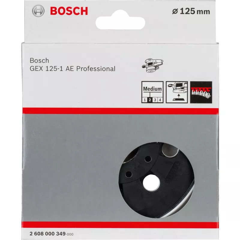 Prato de lixar Bosch Accessories 2608000349, médio-duro, 125 mm, para GEX 125-1 AE diâmetro 125 mm, compatível com lixadora excêntrica GEX 125-1 AE