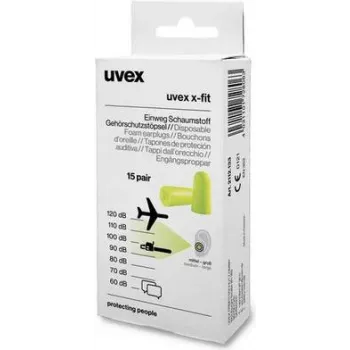 Tampões auditivos reutilizáveis Uvex 2112133 verde 15 unid.