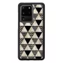 Capa de proteção iKins para Samsung Galaxy S20 Ultra — padrão piramidal, preto