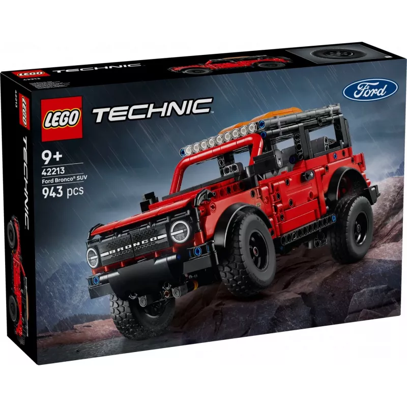Conjunto de construção LEGO Technic Ford Bronco Off‑Roader 4x4 modelo 42213 — 943 peças, idade 9+