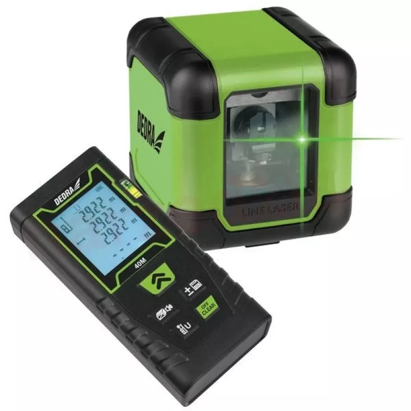 Nível laser de linhas cruzadas Dedra MC0920 autonivelante, precisão 0,5 mm
