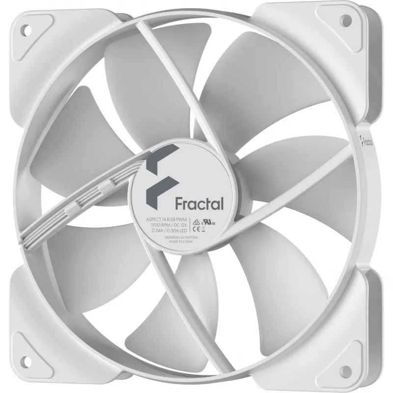 Ventoinha Fractal Design Aspect 14 RGB PWM 14 cm branca 500-1700 RPM