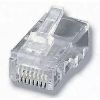 Equip 121151 RJ-45 (8P8C) ficha modular para cabo plano, Cat6, não blindada, transparente, 100 unid.