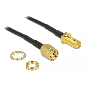 Cabo coaxial DeLOCK 88876 RP-SMA Standard 0,2 m preto
